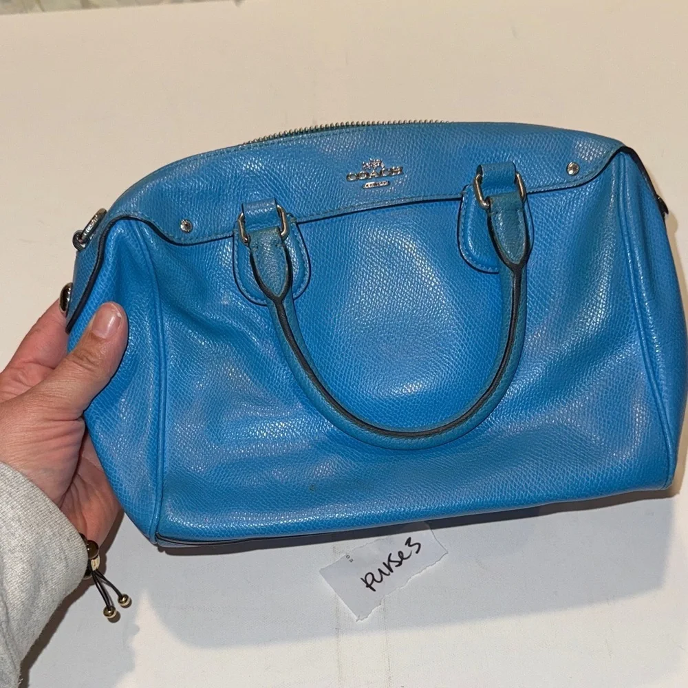 Coach Vibrant Blue Leather Satchel